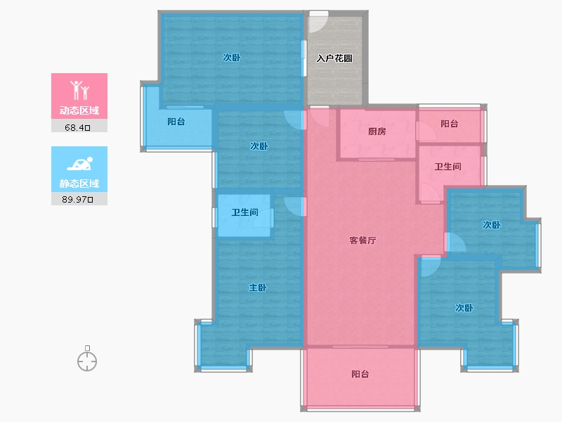 广东省-深圳市-碧海富通城一期-150.83-户型库-动静分区