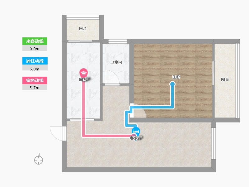 黑龙江省-鹤岗市-半山海景兰溪谷(二期)-58.08-户型库-动静线