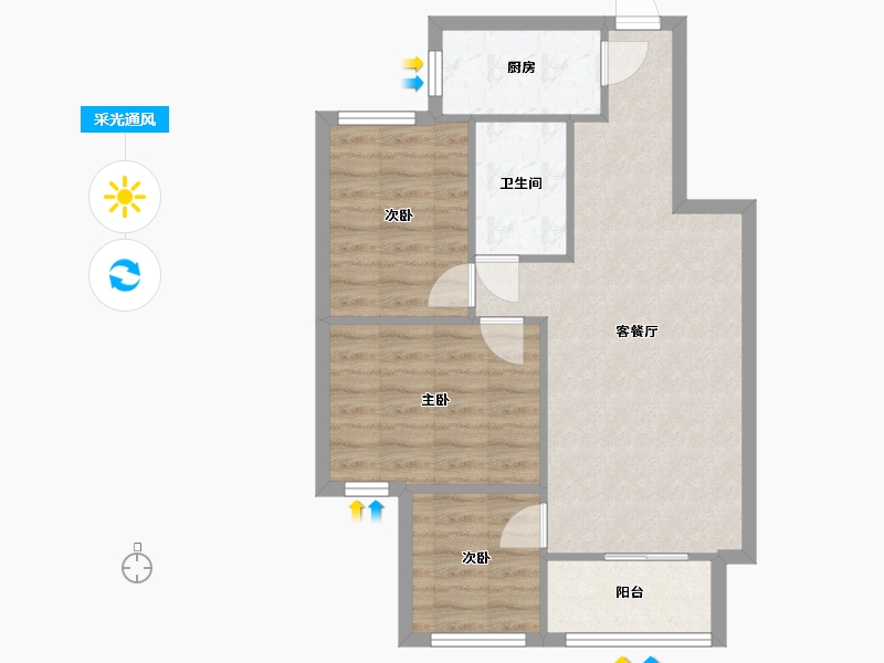 河北省-石家庄市-南岭小区-西区-77.12-户型库-采光通风