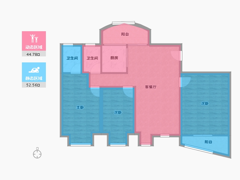 广东省-深圳市-嘉庭苑-86.85-户型库-动静分区