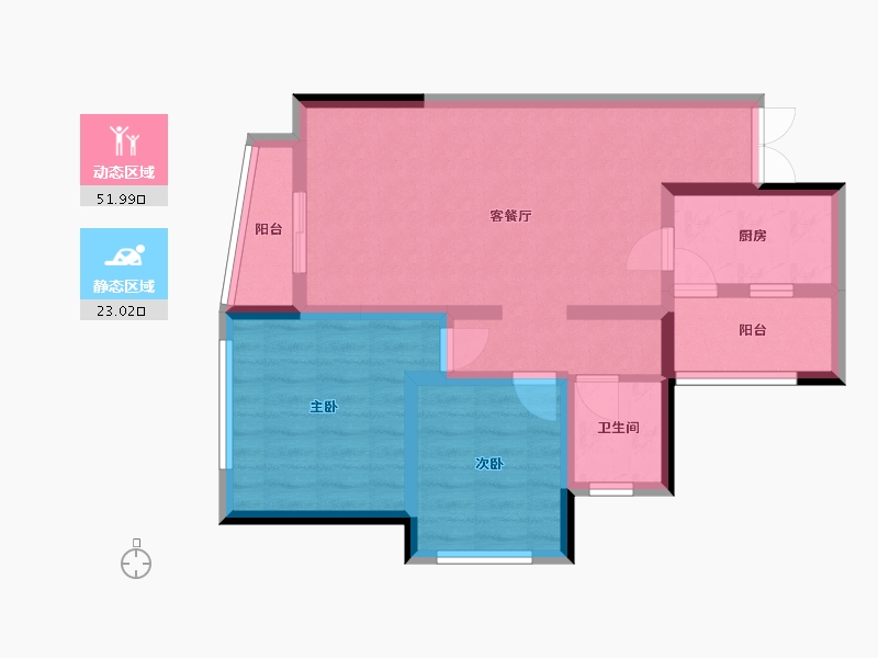 四川省-成都市-观澜9号云岸-71.92-户型库-动静分区