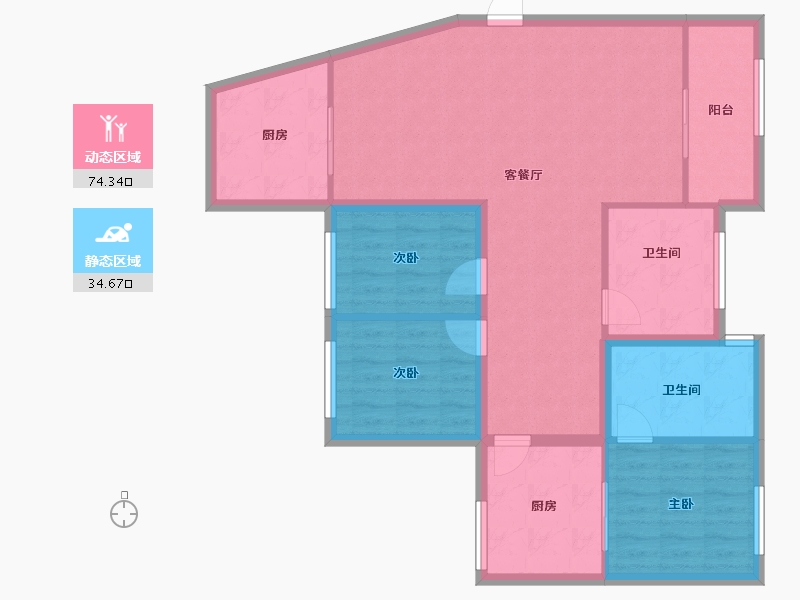 广东省-深圳市-洪湖花园-98.49-户型库-动静分区