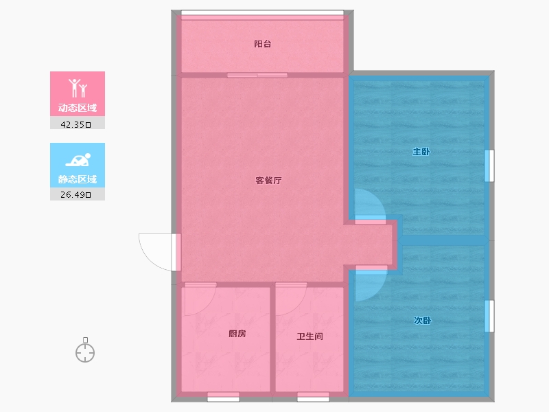 黑龙江省-鹤岗市-招银小区-61.51-户型库-动静分区