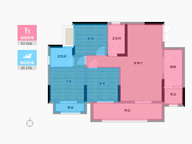 四川省-广安市-超达·浅水半岛-78.40-户型库-动静分区