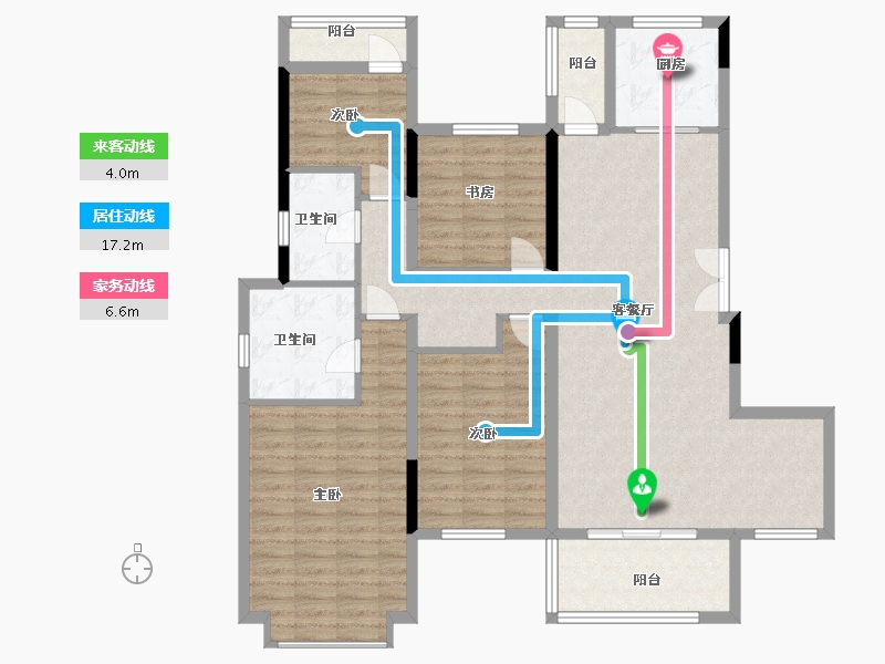 湖南省-长沙市-佳兆业云顶梅溪湖-三期-122.68-户型库-动静线