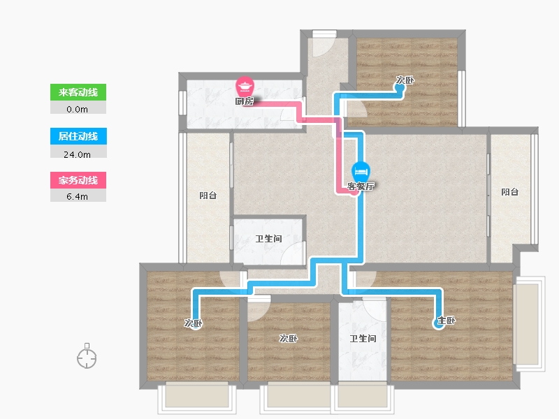 黑龙江省-鹤岗市-绿海湾-110.67-户型库-动静线