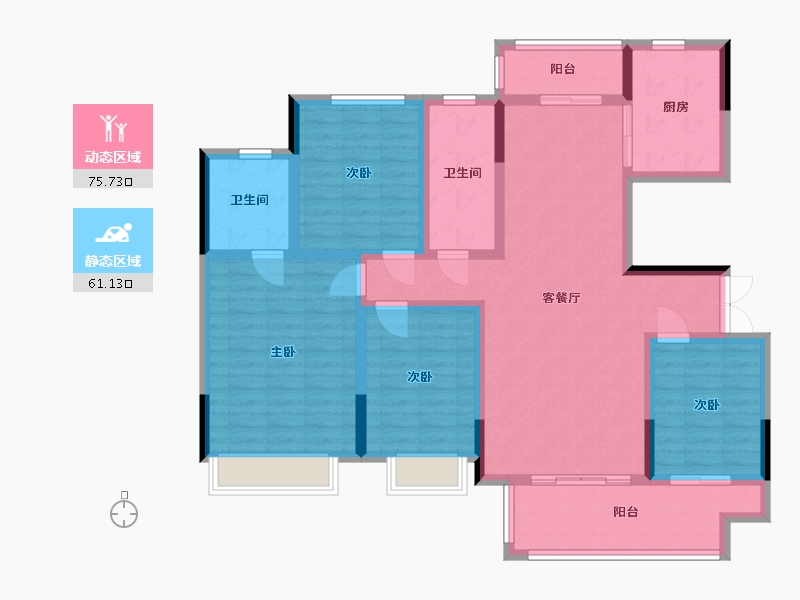 河南省-周口市-建业城三期 君望-122.40-户型库-动静分区