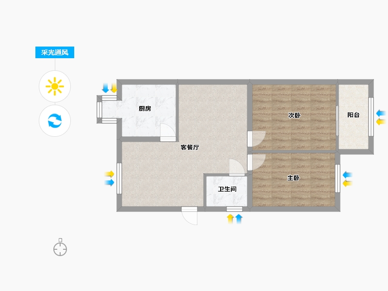 湖北省-武汉市-额头湾小区-70.00-户型库-采光通风