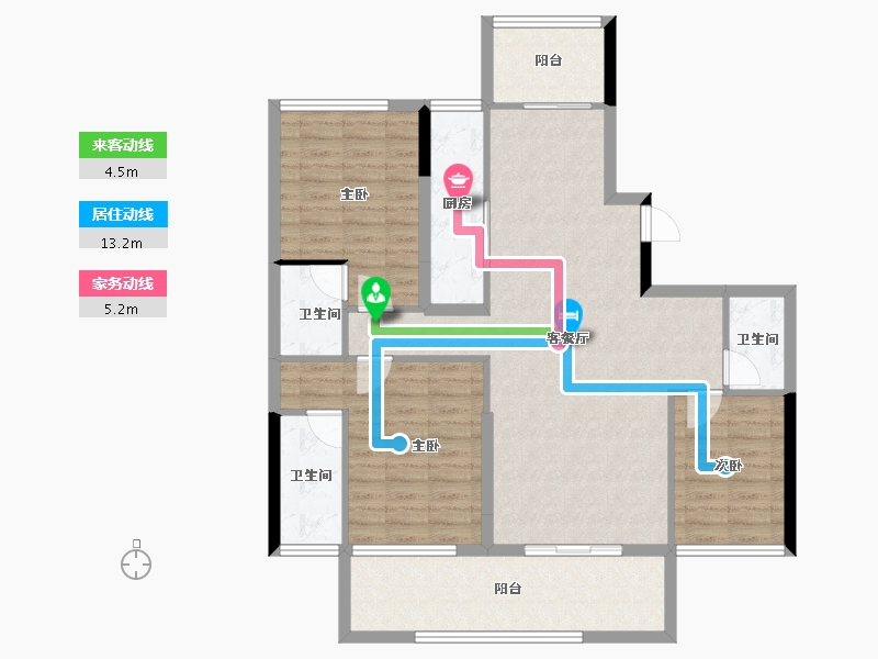 湖北省-十堰市-寿康·华悦府-105.65-户型库-动静线