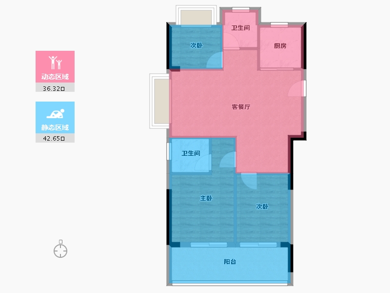 福建省-福州市-榕发栖湖郡-71.67-户型库-动静分区