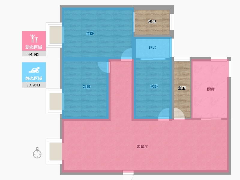 广东省-深圳市-愉康花园-76.80-户型库-动静分区