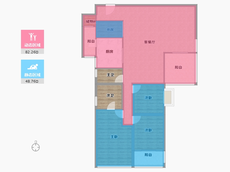 广东省-深圳市-锦绣花园四期-124.43-户型库-动静分区