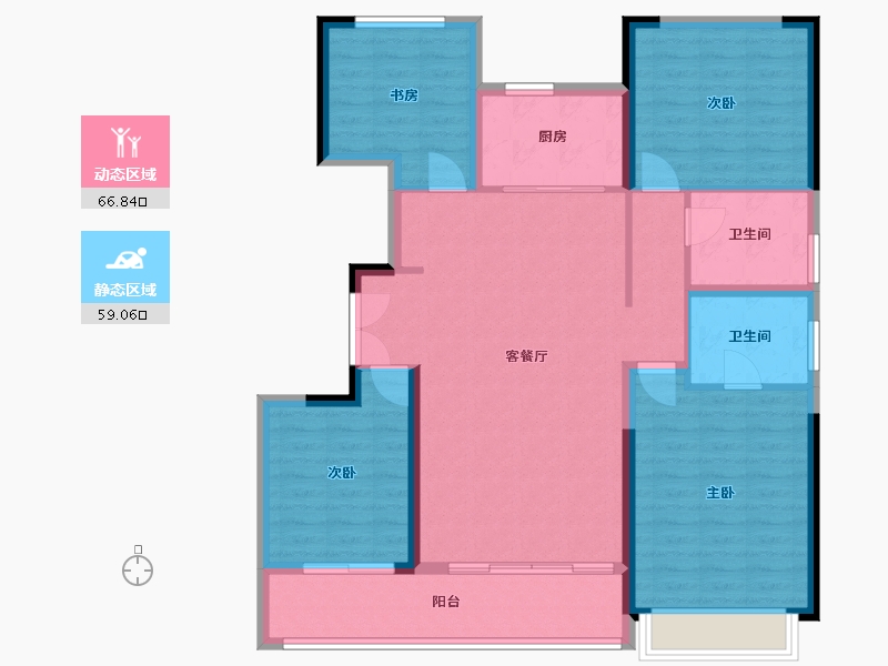 山东省-青岛市-灵山湾和玺-114.03-户型库-动静分区