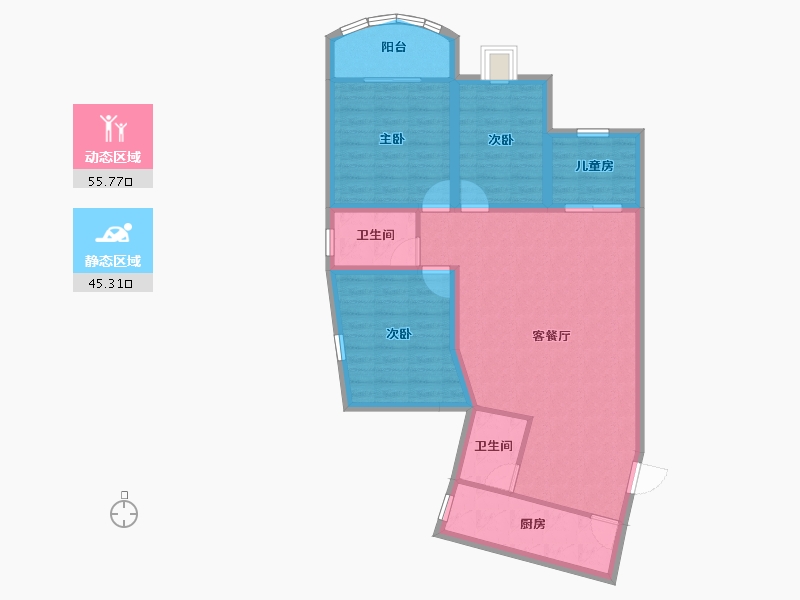 广东省-深圳市-汇宾广场-90.94-户型库-动静分区