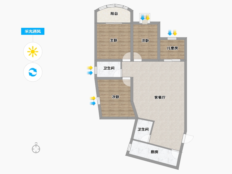 广东省-深圳市-汇宾广场-90.94-户型库-采光通风