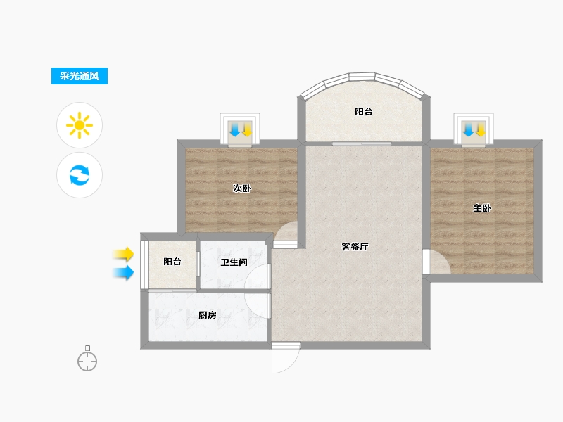 广东省-深圳市-汇宾广场-66.47-户型库-采光通风