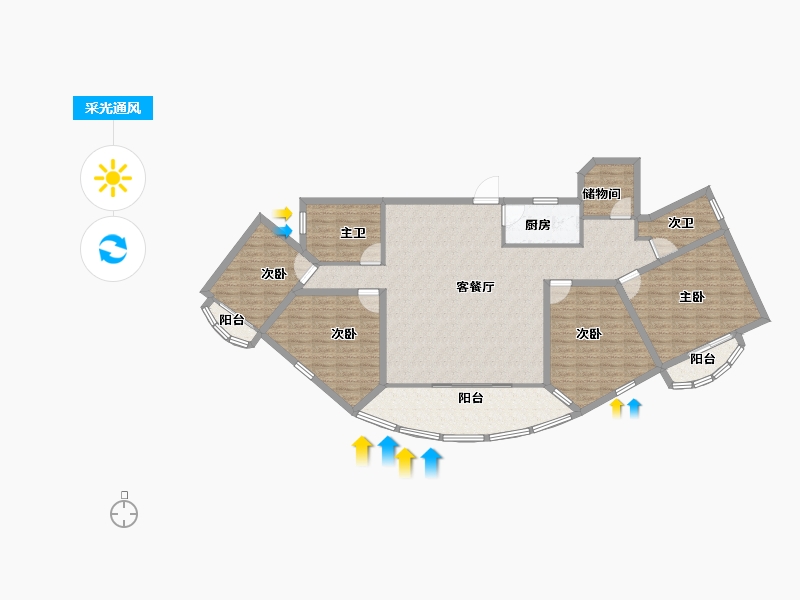 广东省-深圳市-汇景豪苑-142.39-户型库-采光通风