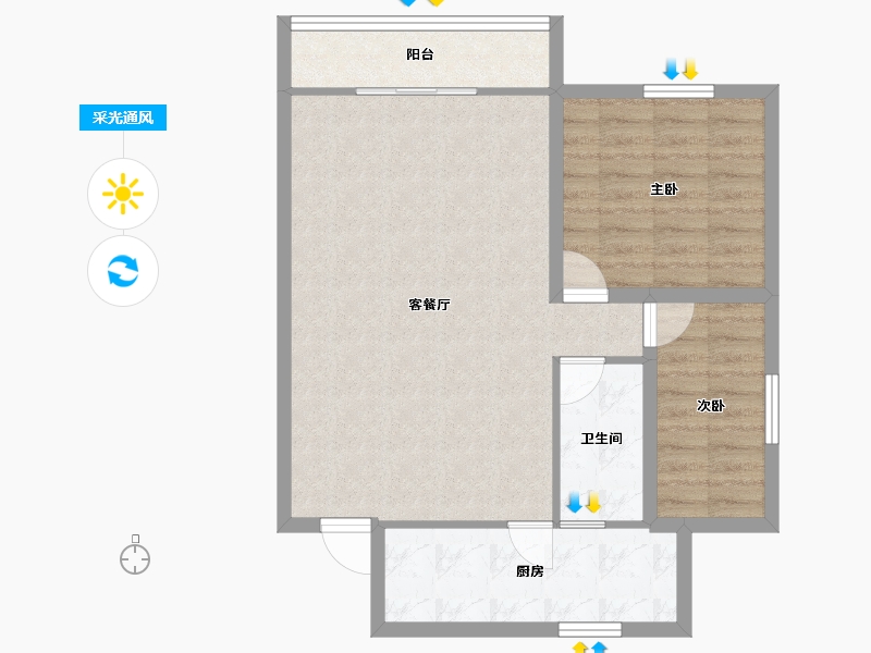 广东省-深圳市-太子山庄-73.63-户型库-采光通风