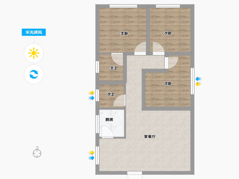 广东省-深圳市-钜建大厦-70.40-户型库-采光通风