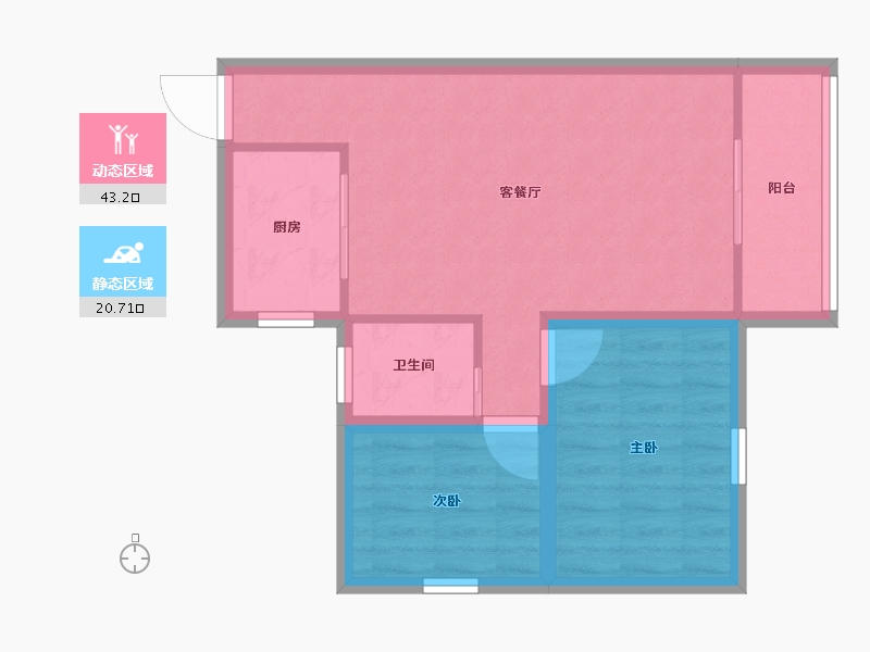 广东省-深圳市-鸿洲新都-57.12-户型库-动静分区