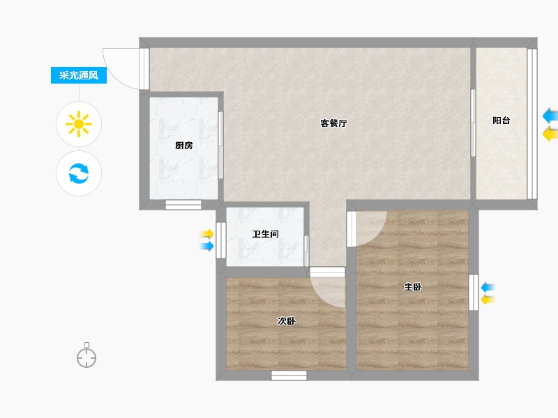 广东省-深圳市-鸿洲新都-57.12-户型库-采光通风