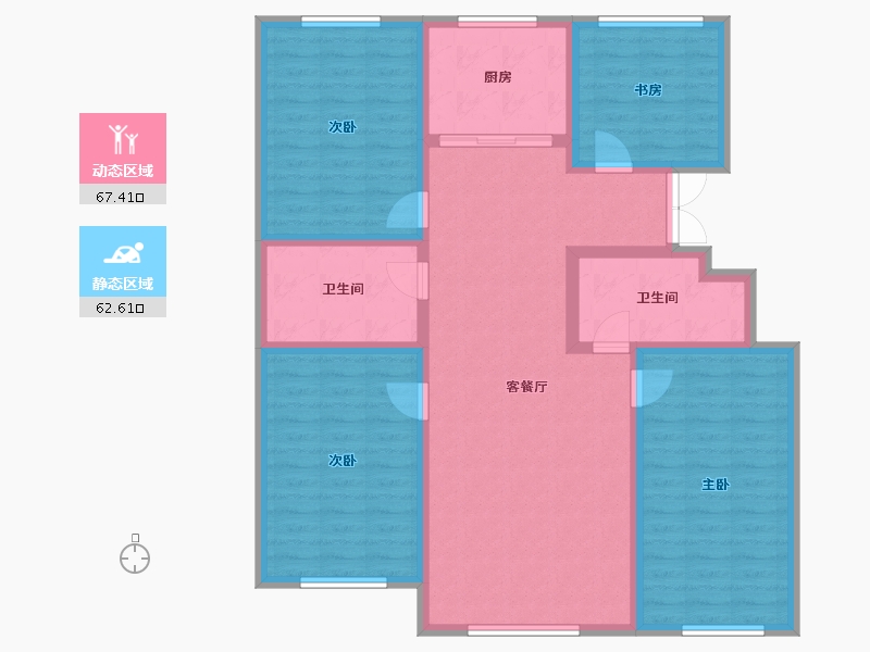 吉林省-白山市-宏福小区-126.40-户型库-动静分区