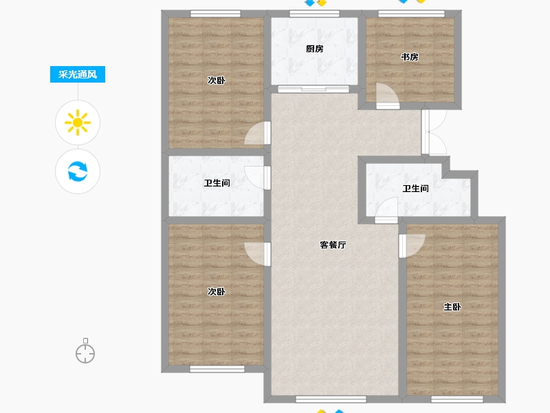 吉林省-白山市-宏福小区-126.40-户型库-采光通风