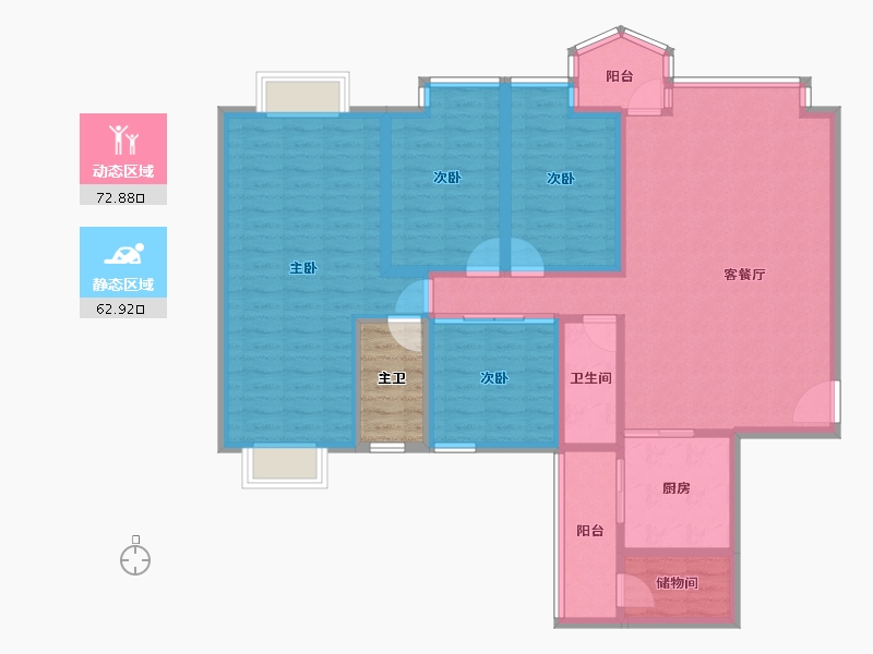 广东省-深圳市-星海名城（二期）-126.40-户型库-动静分区