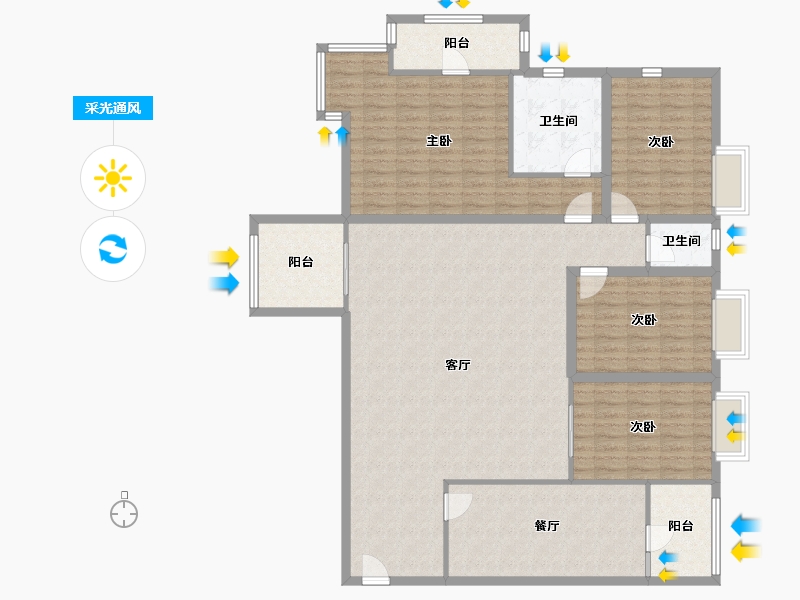 广东省-深圳市-锦绣花园四期-155.61-户型库-采光通风