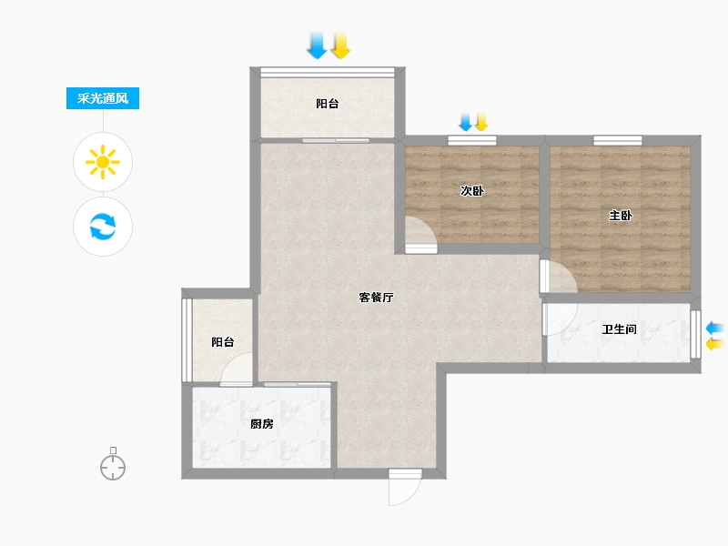 广东省-深圳市-云海天城-74.35-户型库-采光通风