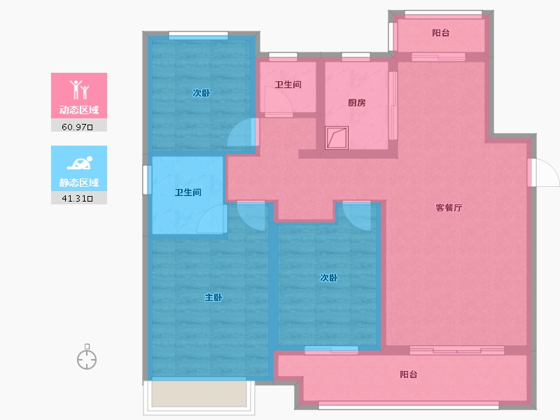 山西省-运城市-萃林佳苑-102.47-户型库-动静分区