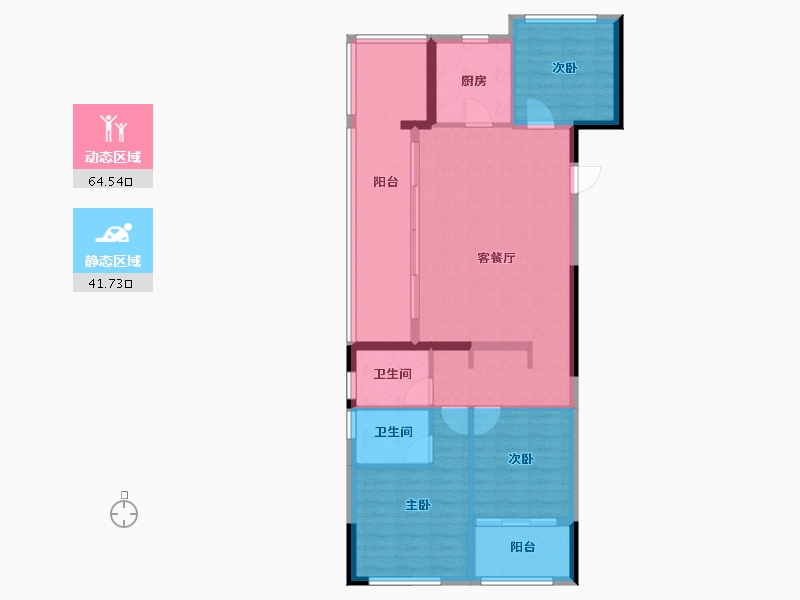 湖北省-十堰市-寿康·华悦府-95.86-户型库-动静分区