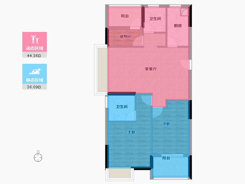 浙江省-湖州市-海伦堡玖悦云溪-71.54-户型库-动静分区