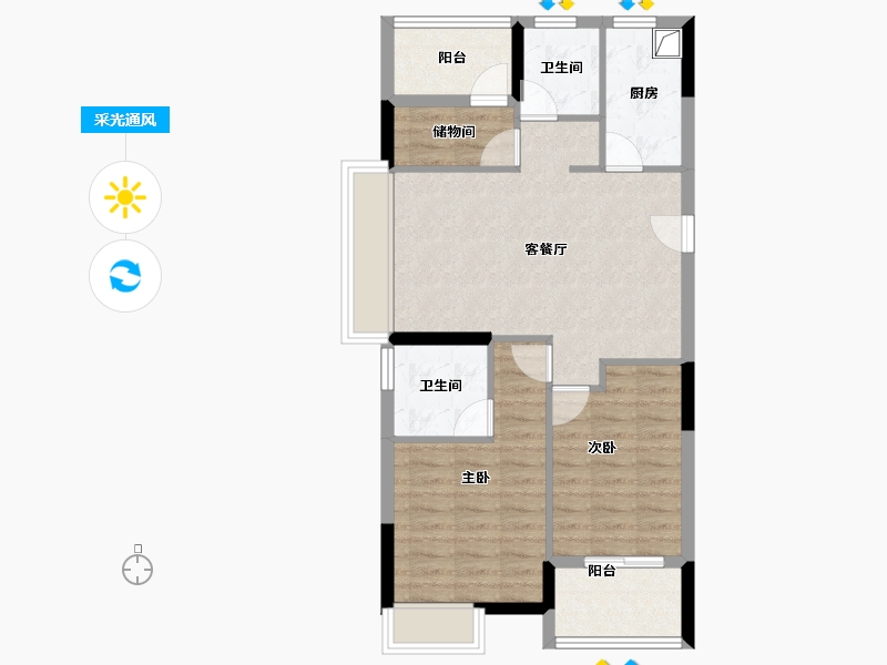 浙江省-湖州市-海伦堡玖悦云溪-71.54-户型库-采光通风