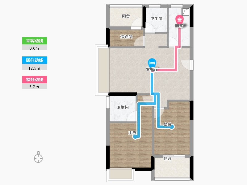 浙江省-湖州市-海伦堡玖悦云溪-71.54-户型库-动静线