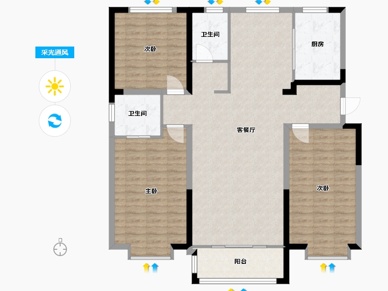 河北省-保定市-爱情城-120.00-户型库-采光通风