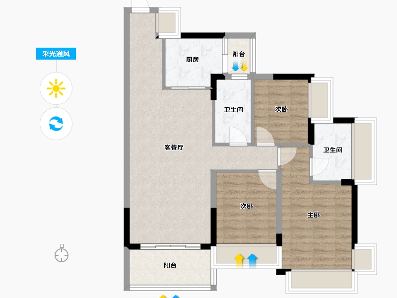 广东省-东莞市-一村山庄-93.00-户型库-采光通风