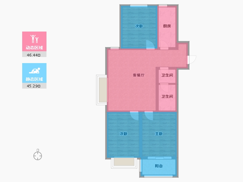 河北省-邯郸市-宏泰新城-91.20-户型库-动静分区