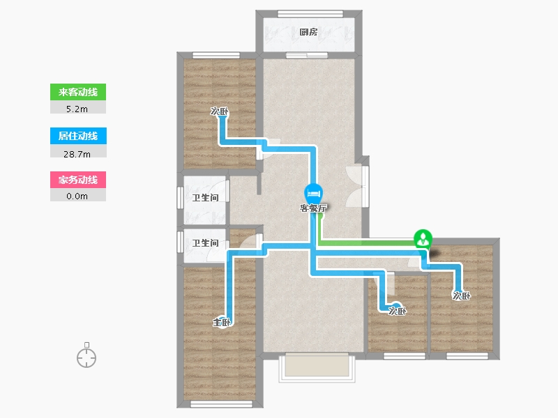 黑龙江省-七台河市-滨尚雅居二期-85.55-户型库-动静线