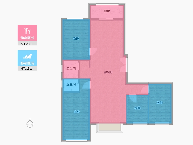 黑龙江省-七台河市-滨尚雅居二期-85.55-户型库-动静分区