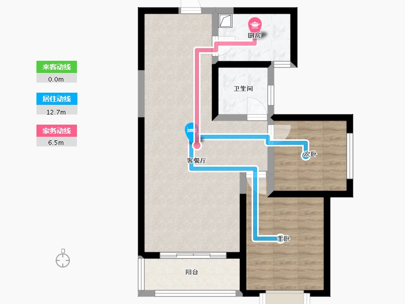 陕西省-咸阳市-颐和名居-76.23-户型库-动静线