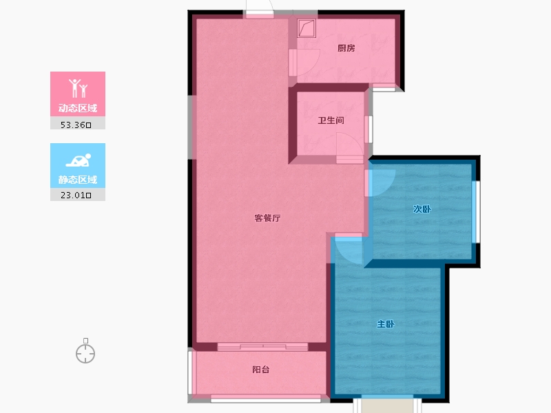 陕西省-咸阳市-颐和名居-76.23-户型库-动静分区