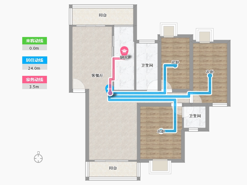 广东省-深圳市-龙福苑-88.55-户型库-动静线