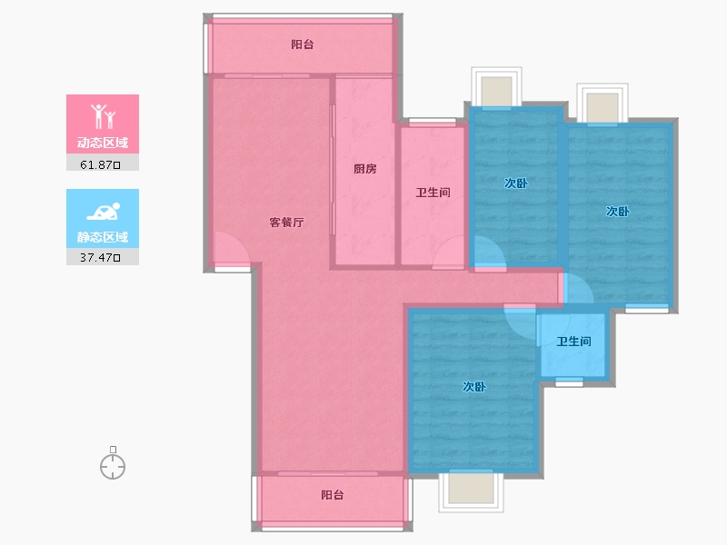 广东省-深圳市-龙福苑-88.55-户型库-动静分区