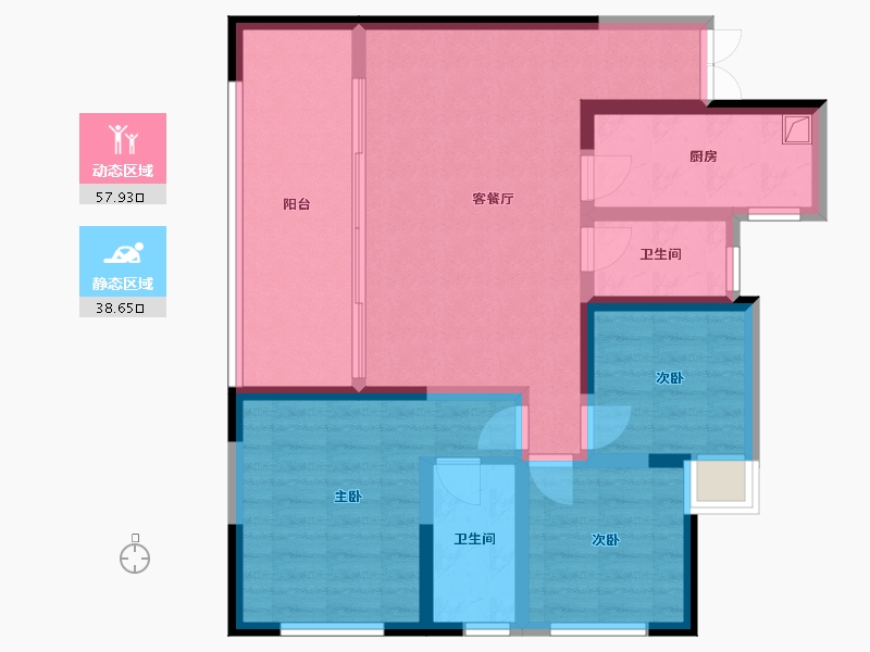 重庆-重庆市-津城壹号-92.12-户型库-动静分区