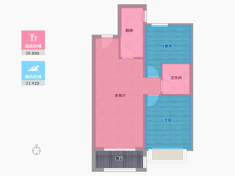 天津-天津市-鲁能公馆-88.00-户型库-动静分区