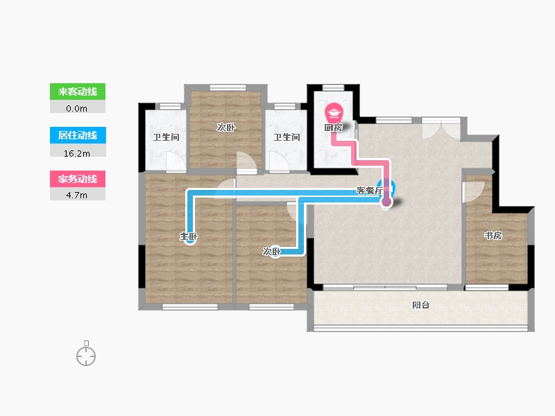 四川省-成都市-冠城玲珑湾-105.03-户型库-动静线