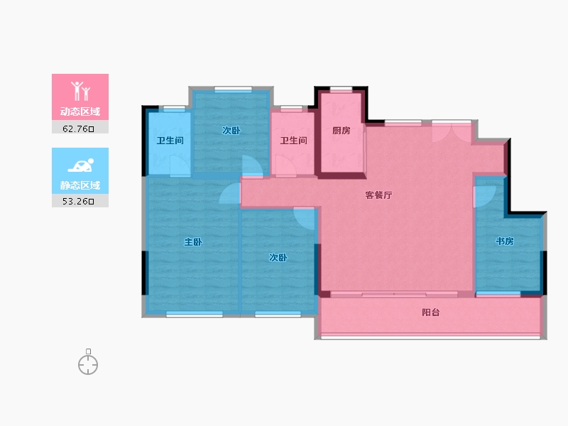 四川省-成都市-冠城玲珑湾-105.03-户型库-动静分区