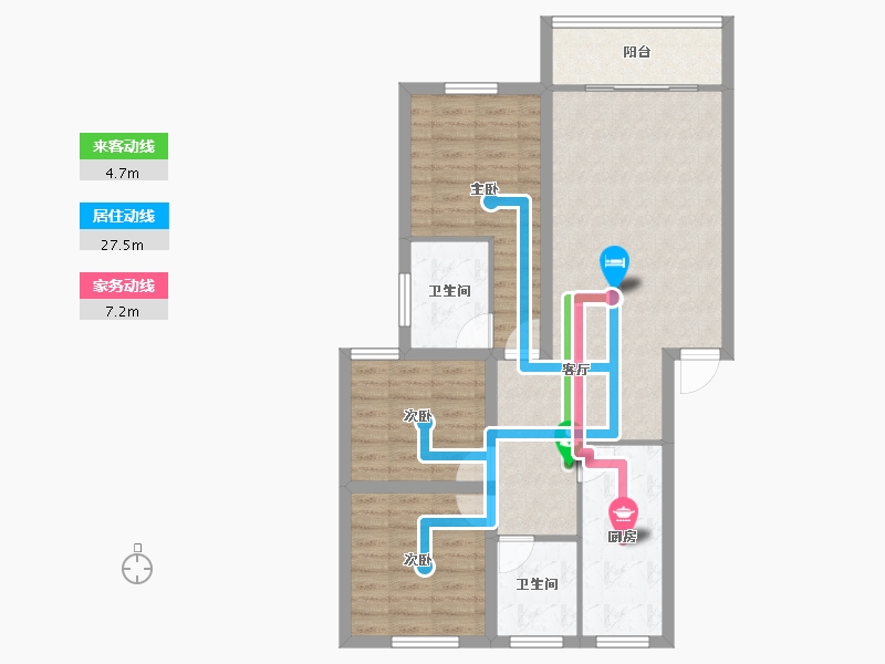 广东省-深圳市-南粤山庄-87.07-户型库-动静线