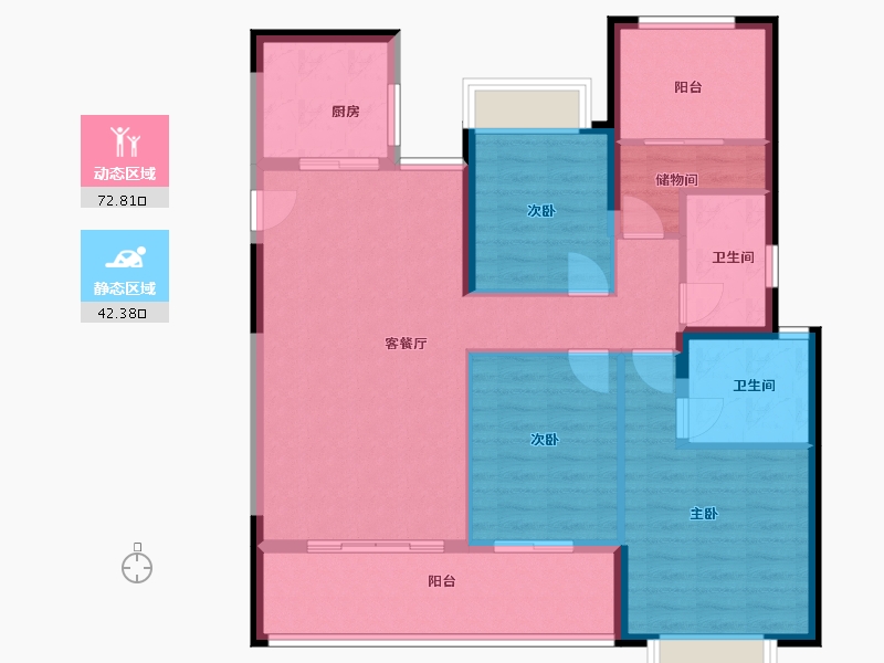 湖南省-长沙市-金地都会风华-103.87-户型库-动静分区